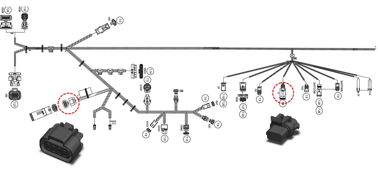 Chicote conectores X4