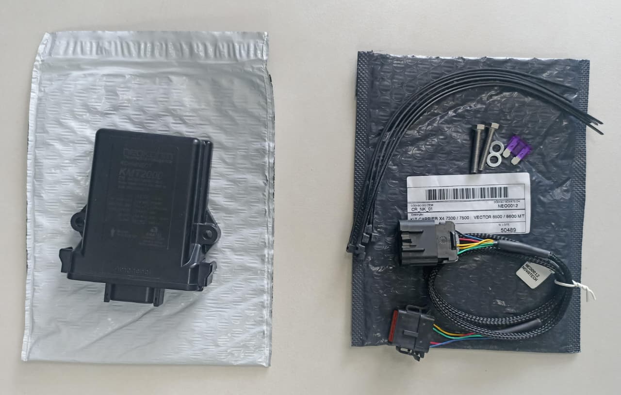 Kit KMT2000 completo com dispositivo, cabo e itens de fixação